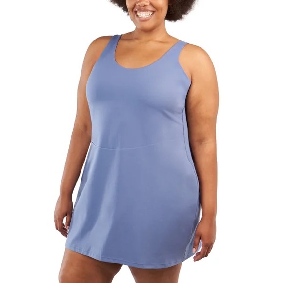 NWT Elle Sport Tank Dress Sleeveless Women’s XXL Blue Active Swim Stretchy Beach - Picture 1 of 17